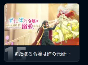 ずたぼろ令嬢　2期　可能性　配信の視聴数ランキング